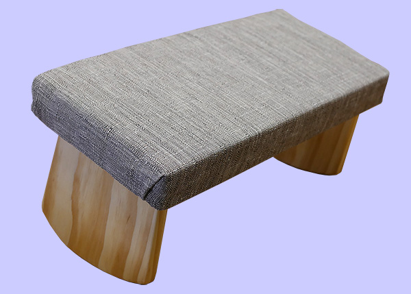 earthy grey meditation bench