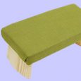 meditation bench with lime green fabric